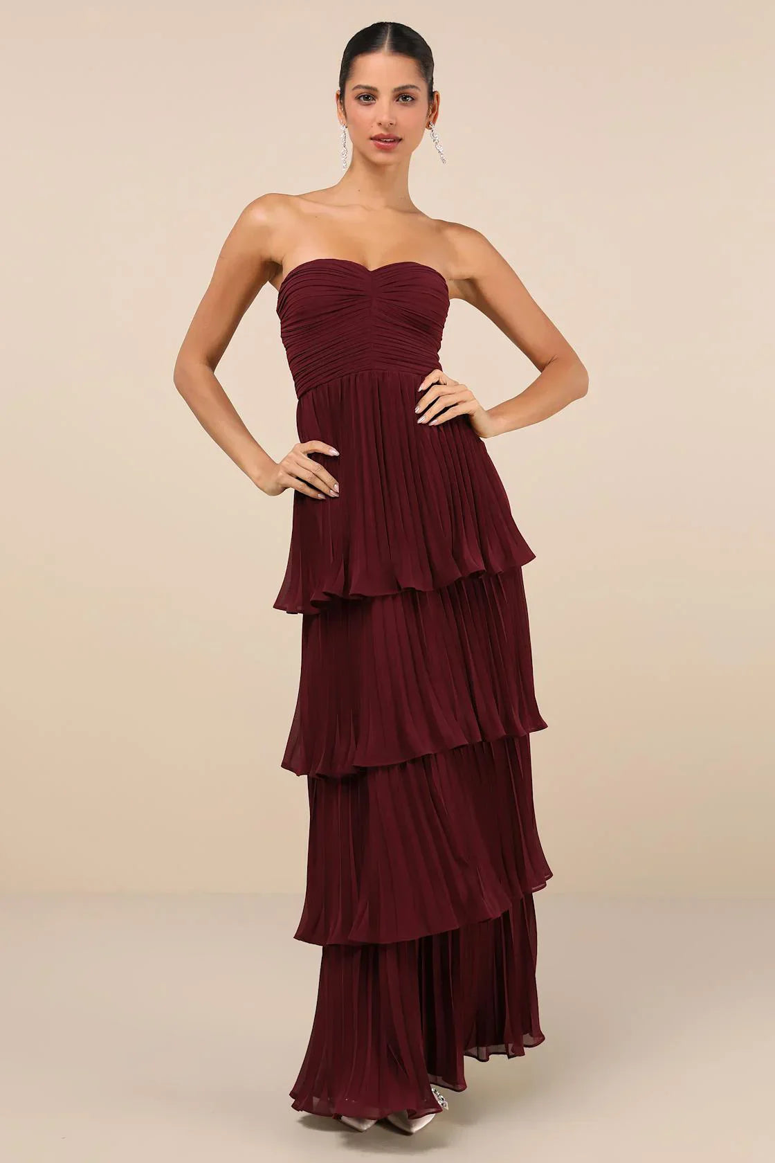 strapless tiered maxi dress – Lillie Wardrobe Aldari | Maxi Maternity natural fiber dress A romantic floral print Size:42 Regular Jacket+36 Waist Pants Adjust 32to38)(Height: 5'7"-6')(Neck 16-17.5:L-XL)