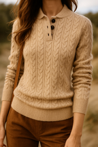 Women's Cable Knit Cashmere Blend Sweater