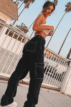 Women's Utility Fit Elastic Denim Pants
