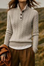 Women's Cable Knit Cashmere Blend Sweater