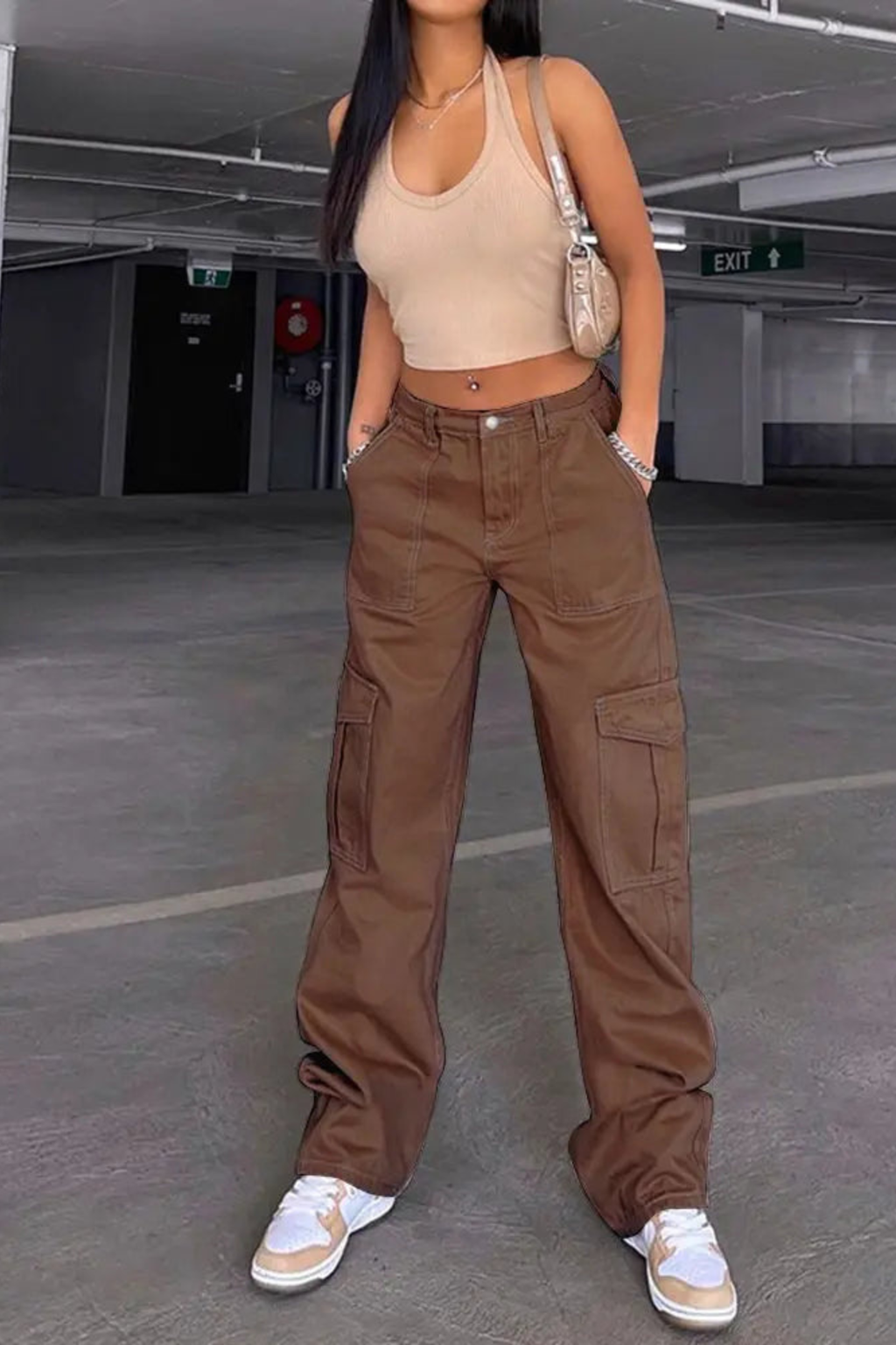 Women's Utility Fit Elastic Denim Pants