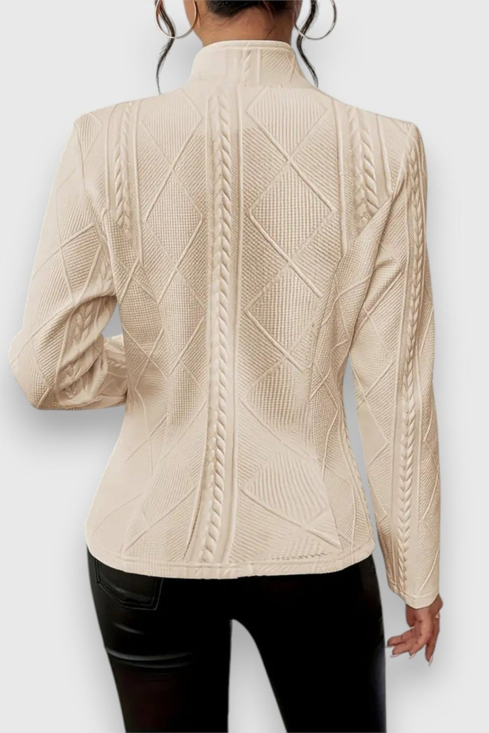 Women's Cable Knit Mock Neck Sweater