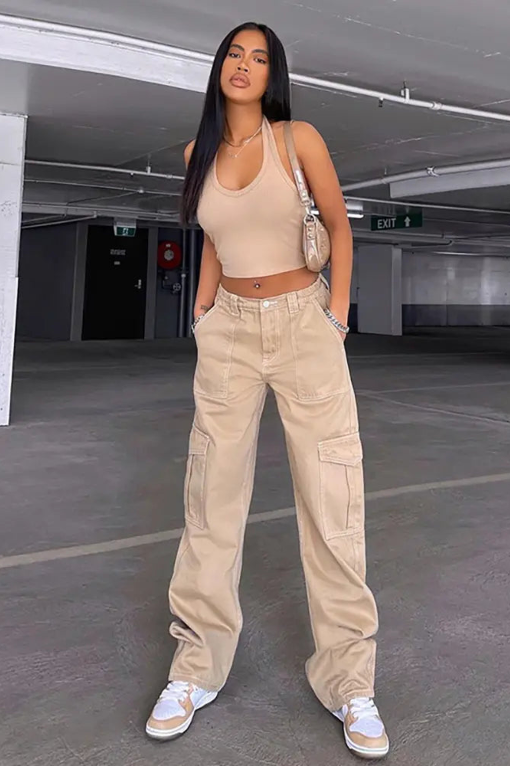 Women's Utility Fit Elastic Denim Pants