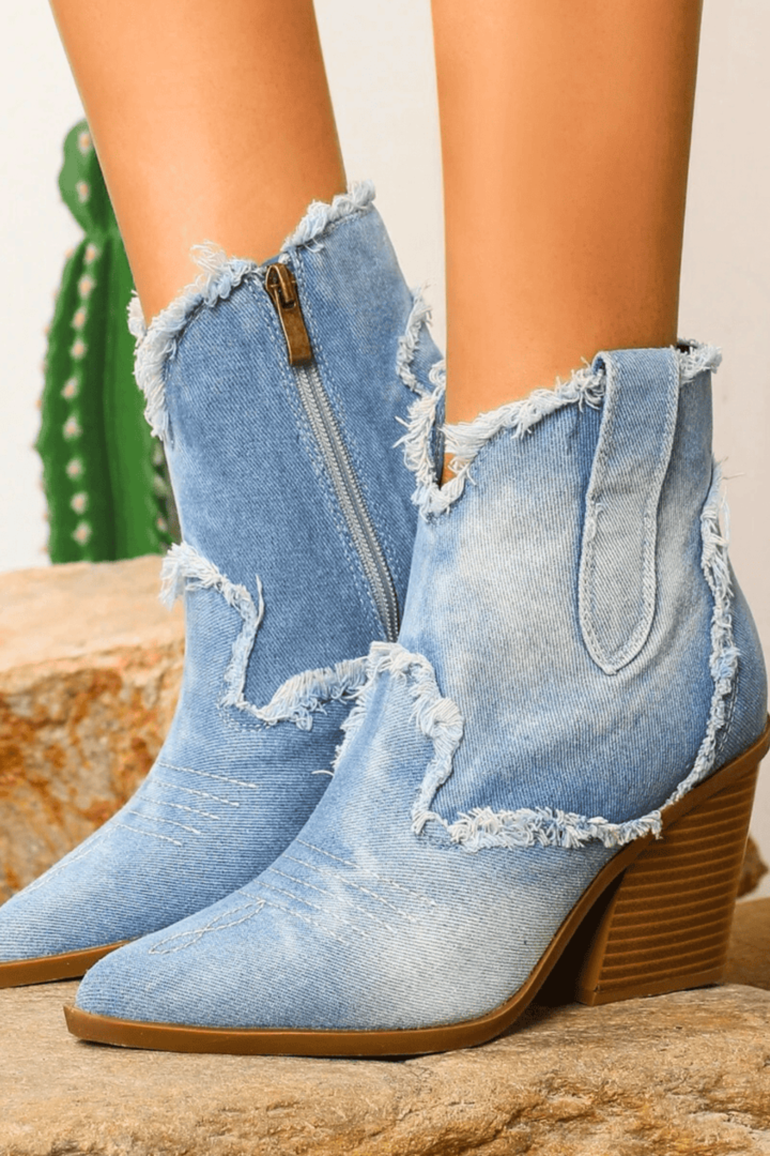 Modern Edge Block Heel Ankle Boots