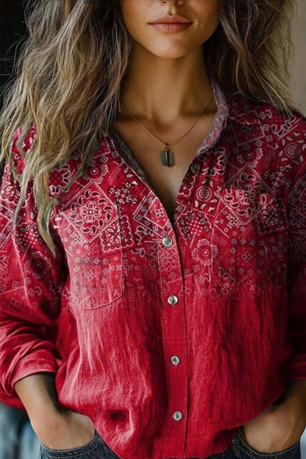 Floral Print Vintage Bohemian Blouse