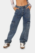 Women's Utility Fit Elastic Denim Pants