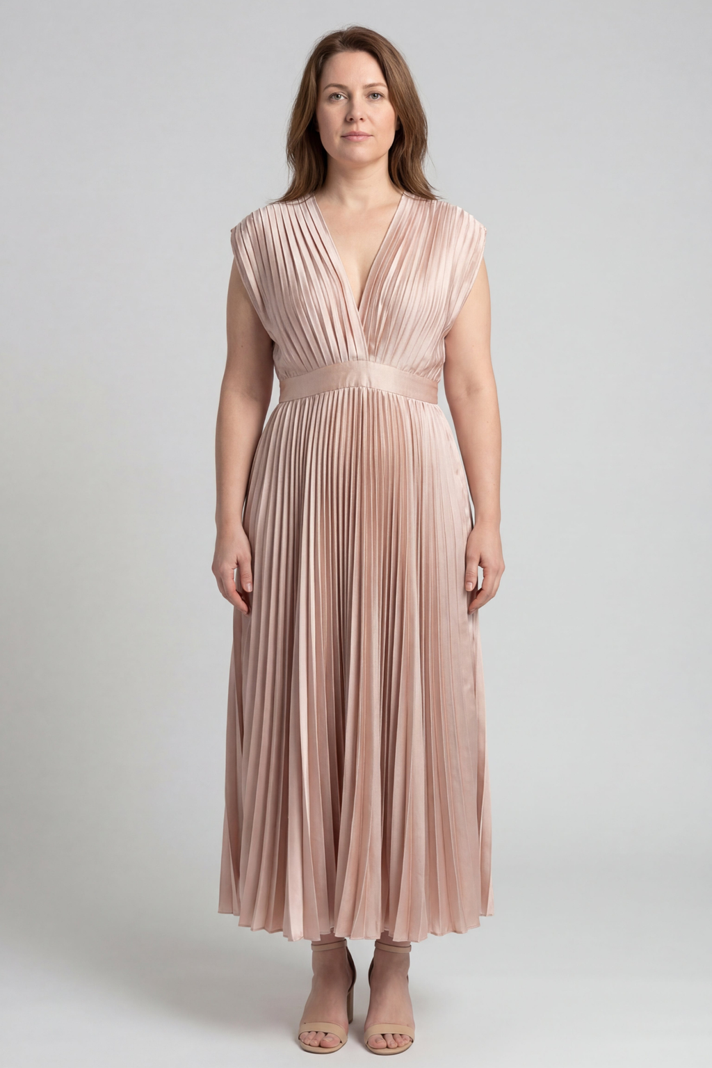 Evermore Grace Pleated Midi Dress