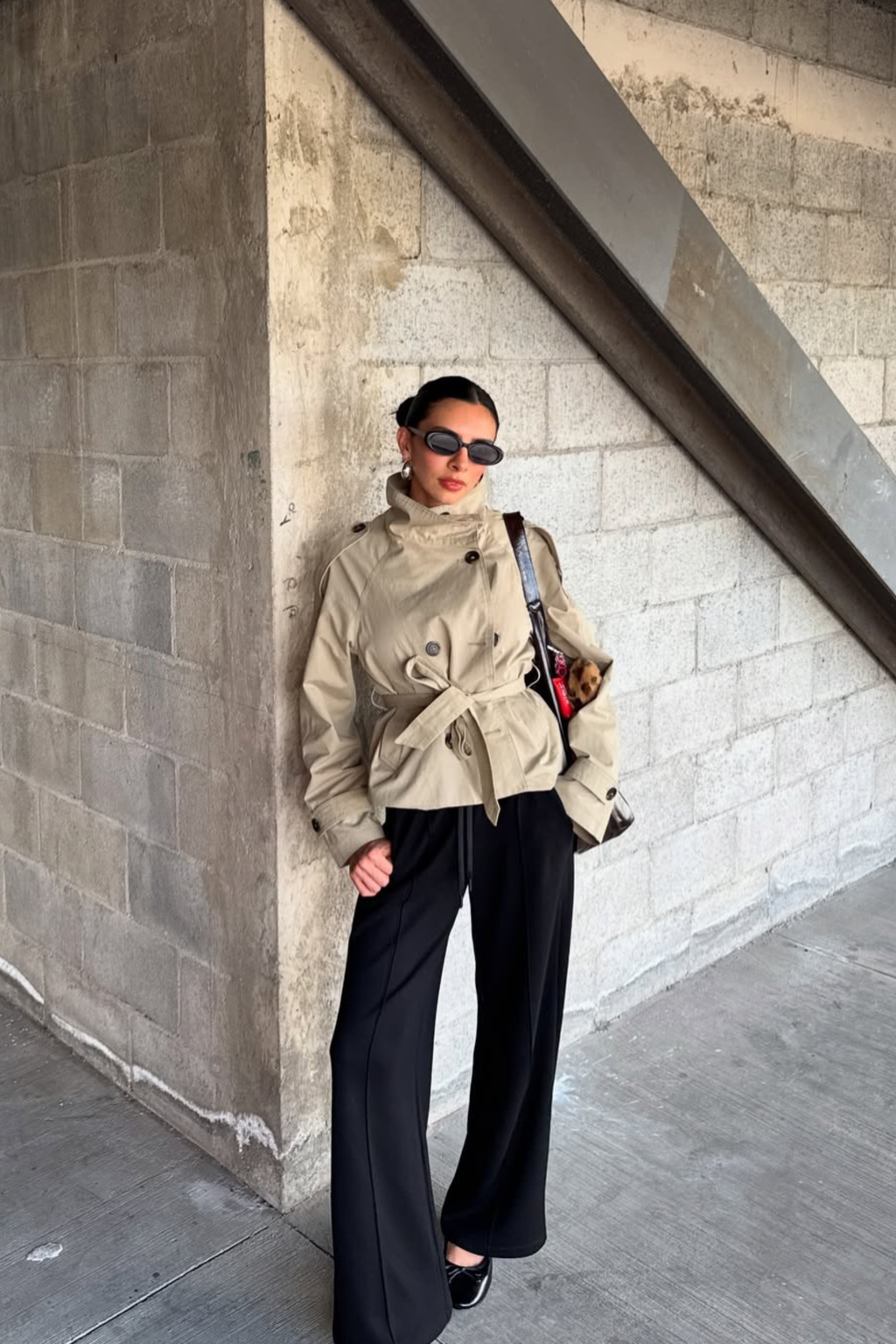 Belted Cropped Trench Coat