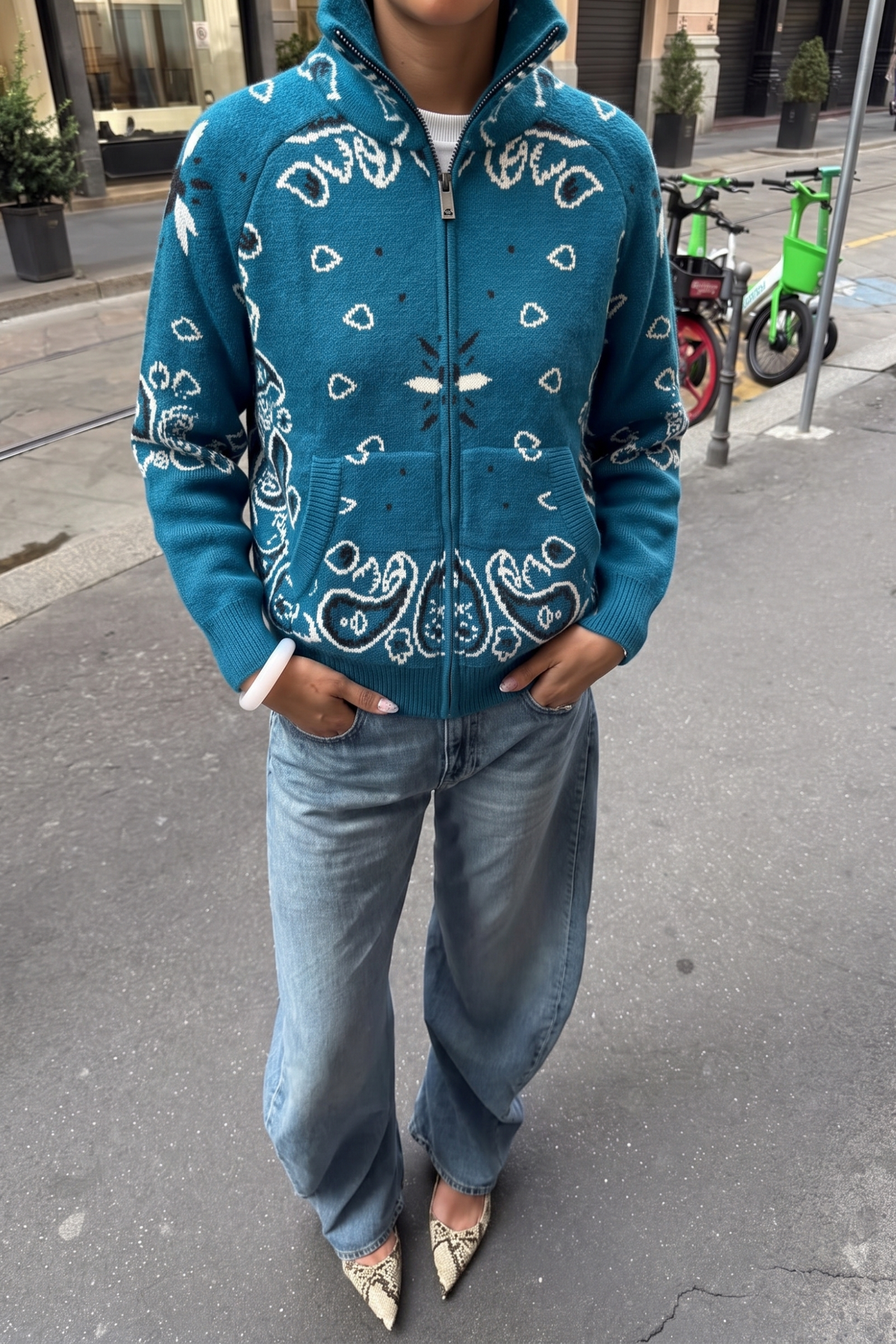 Women's Bandana Patterned Cardigan