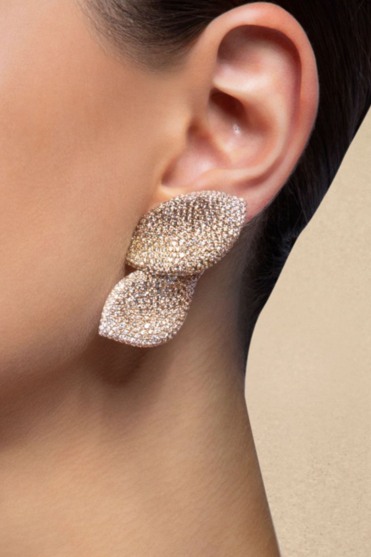 Diamond Leaf Drop Earrings
