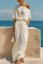 Coastal Muse Off-Shoulder Maxi Co-Ord Set
