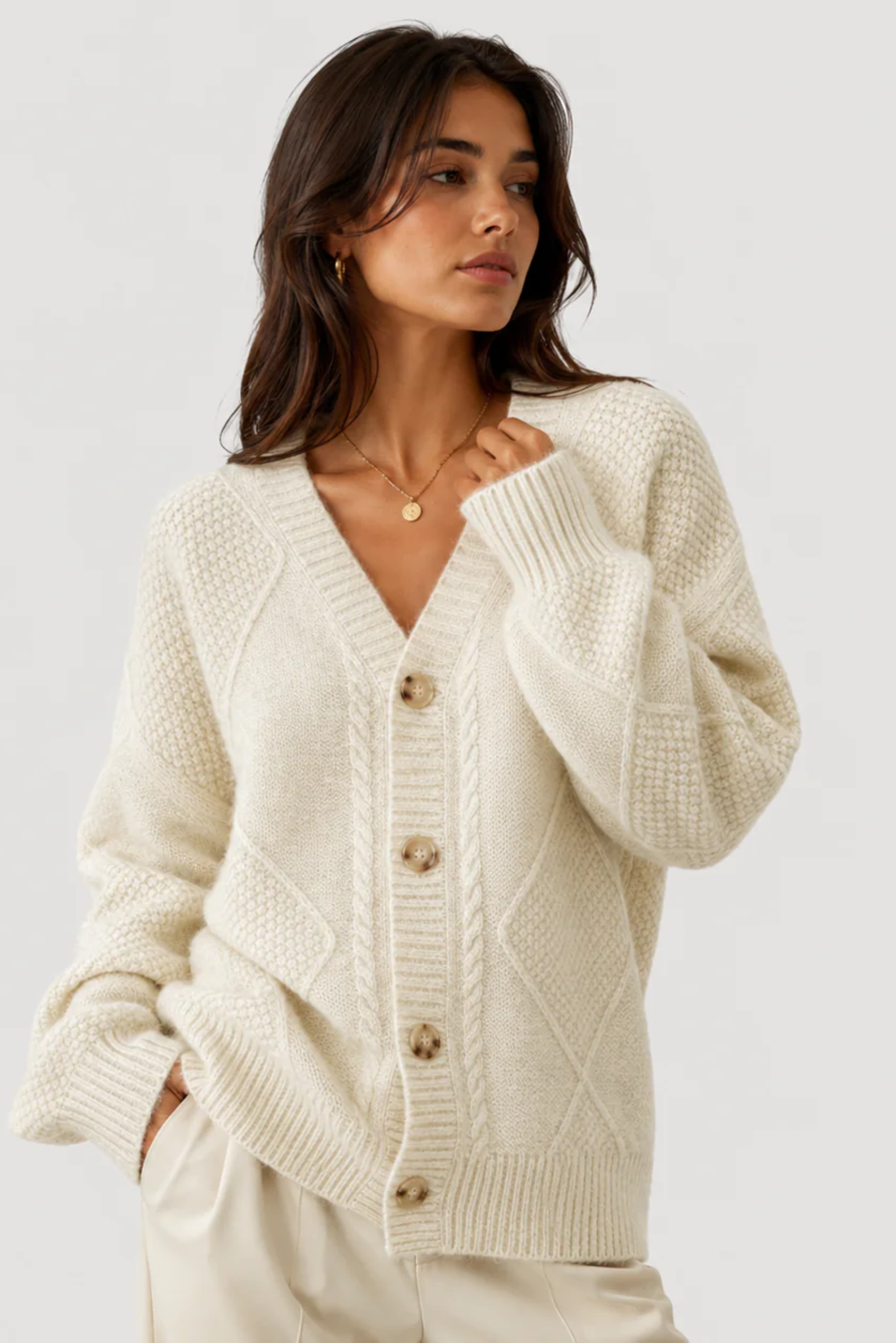 Heritage Button Knit Cardigan Sweater