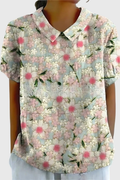 Women's Elara Floral Linen Blend Collared Blouse