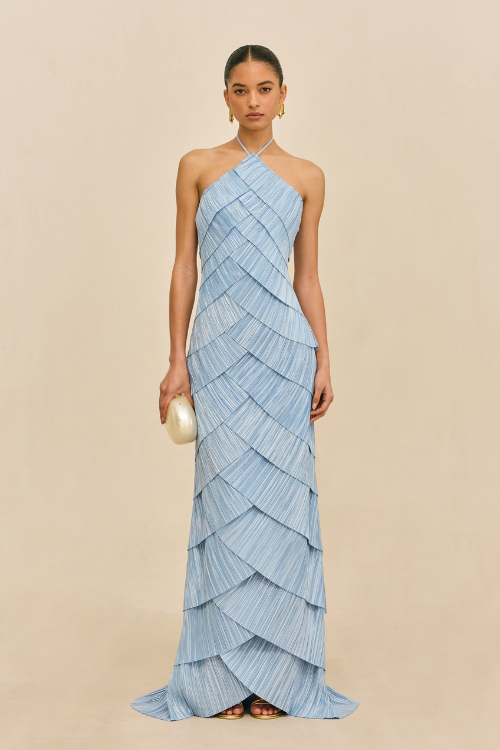 Pleated Layered Maxi Dress
