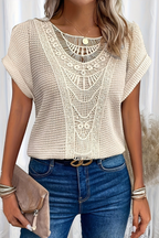 Boho Chic Crochet Lace Short Sleeve Blouse