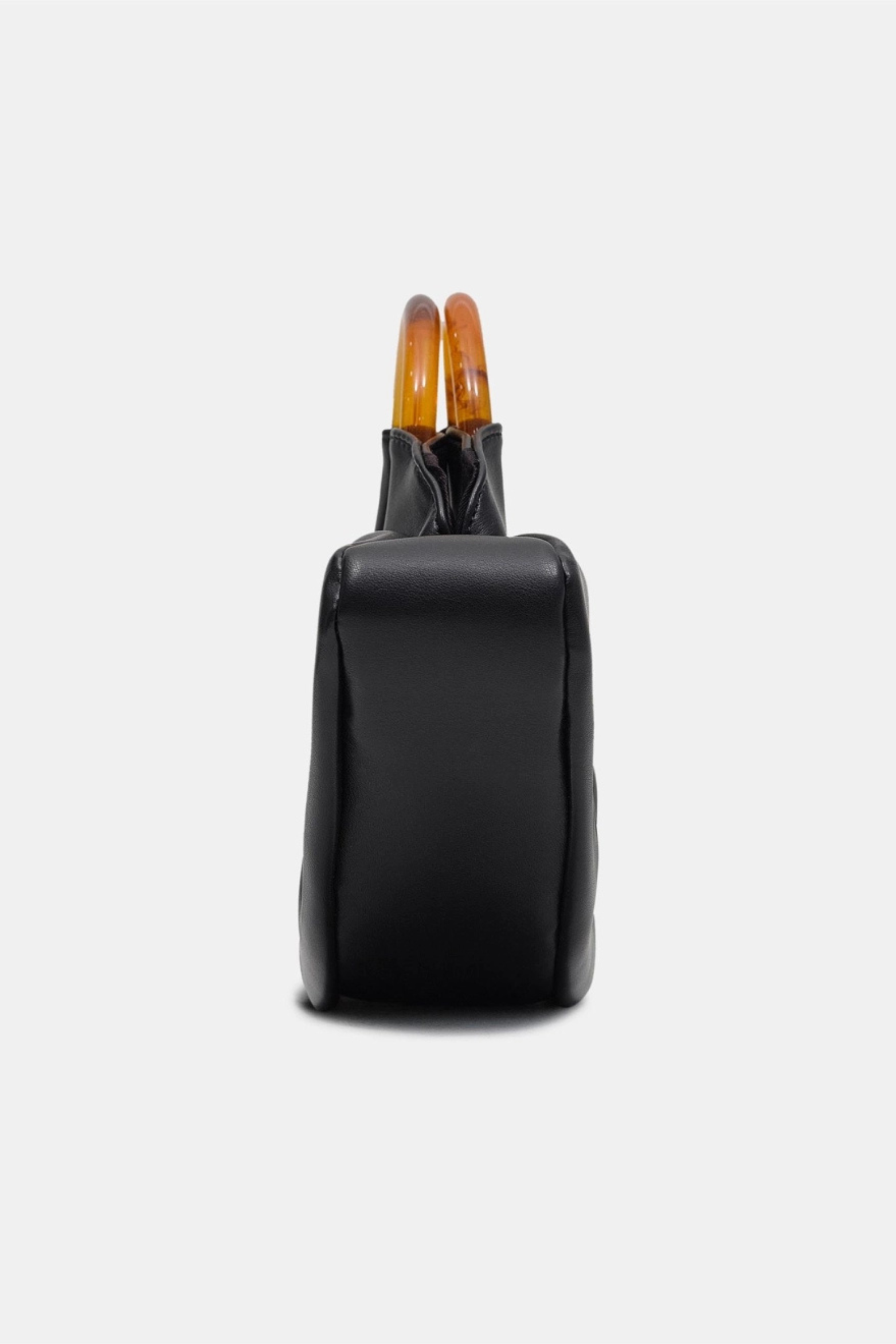 Modern Edge Ruched Handbag with Acrylic Handle