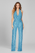 Midnight Radiance Sequin Halter Jumpsuit