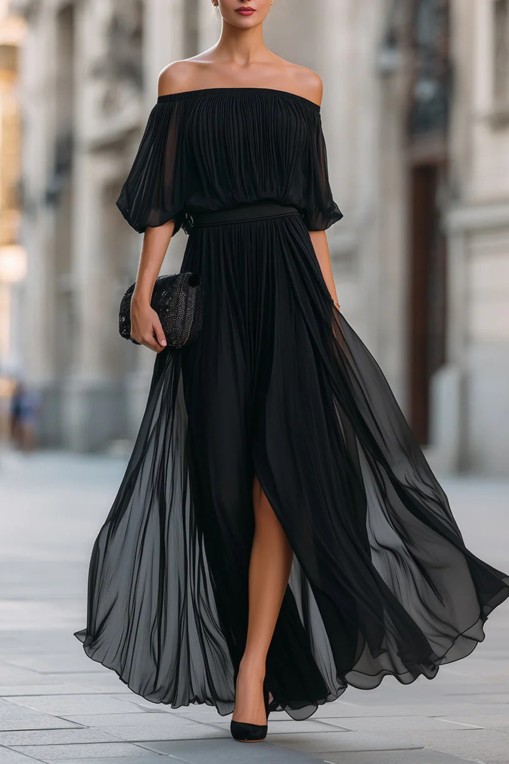 Ethereal Grace Chiffon Occasion Dress