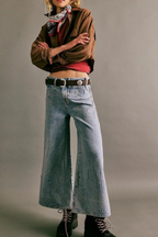 Women's Vintage Pinstripe Wide-Leg Jeans