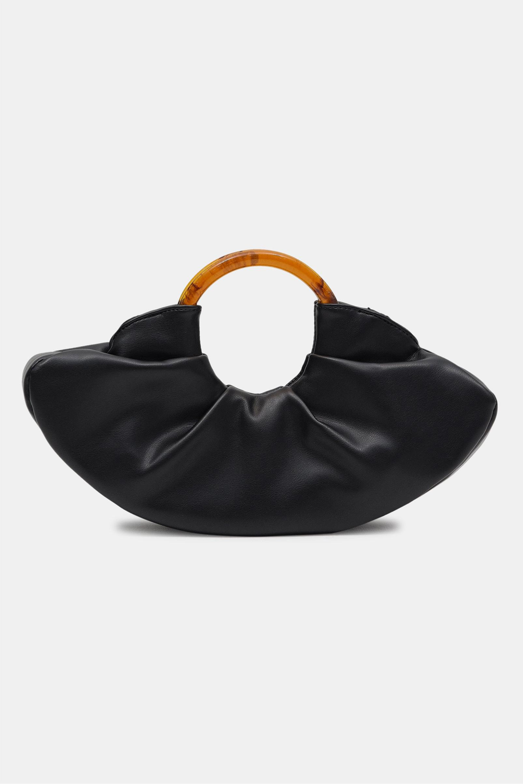 Modern Edge Ruched Handbag with Acrylic Handle