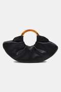 Modern Edge Ruched Handbag with Acrylic Handle