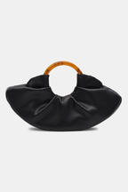Modern Edge Ruched Handbag with Acrylic Handle