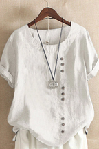 Women's Elowen Relaxed Linen Blend Button Tunic
