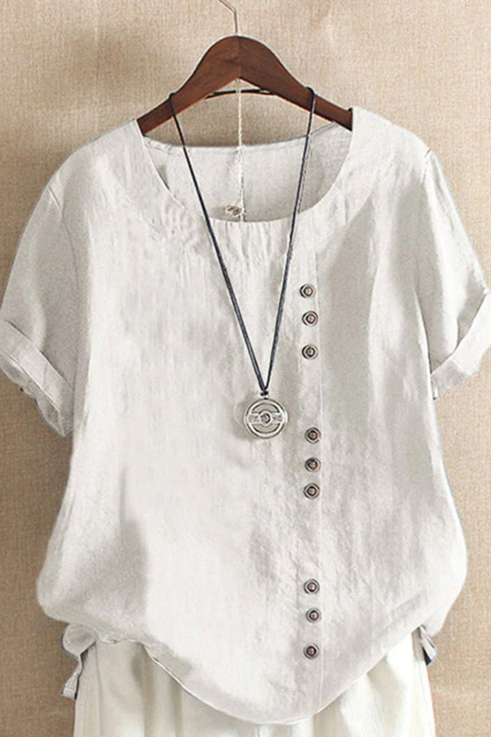 Women's Elowen Relaxed Linen Blend Button Tunic