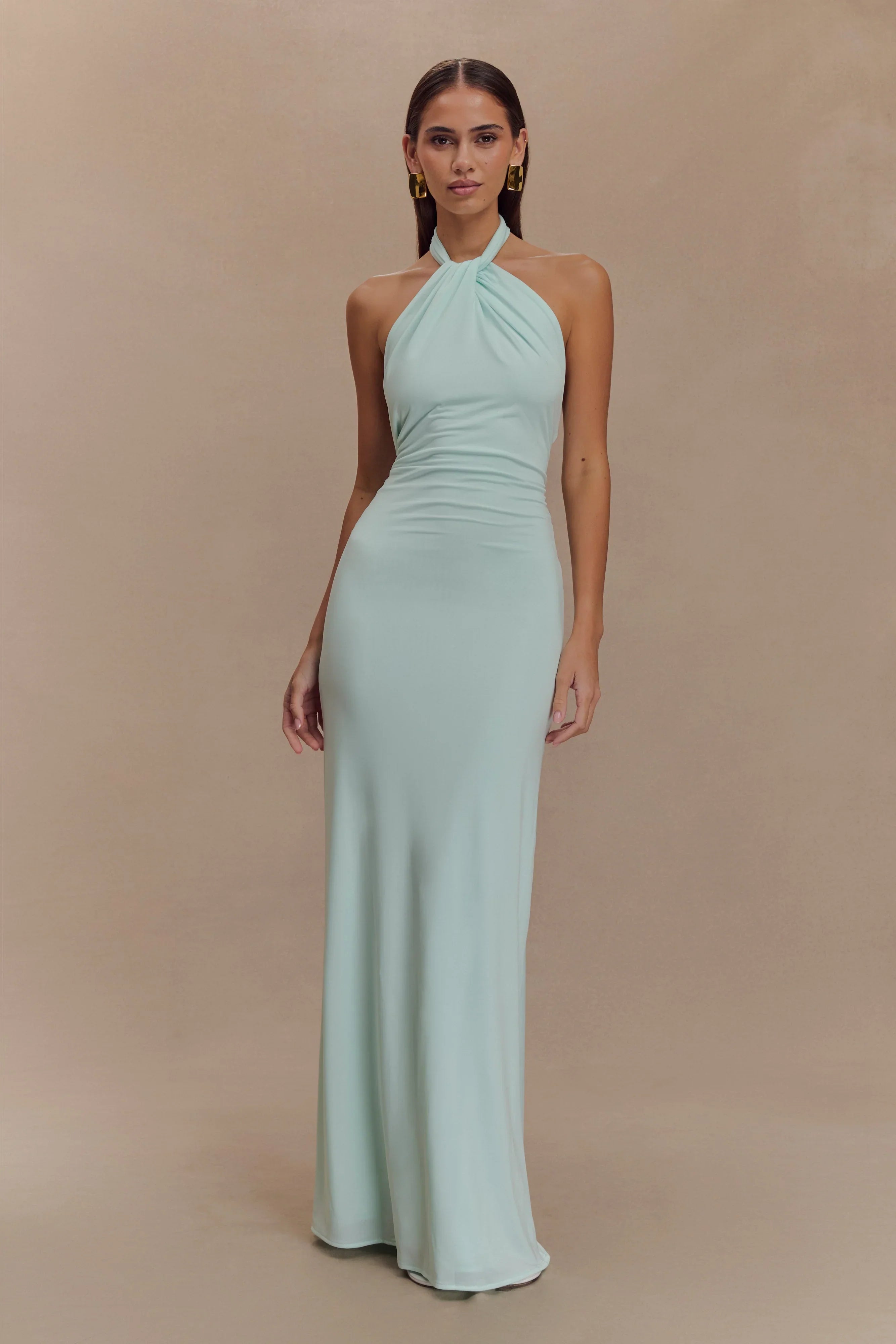 Slinky Halter Maxi Dress