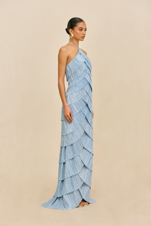 Pleated Layered Maxi Dress