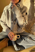 Women's Cashmere Blend Patterned Cardigan