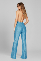 Midnight Radiance Sequin Halter Jumpsuit