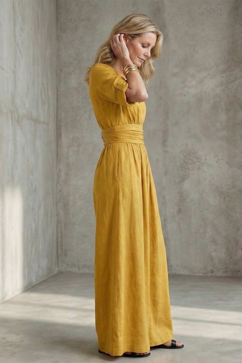 Chic Wrap V Neck Jumpsuit with Wide Leg Silhouette