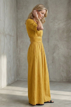 Chic Wrap V Neck Jumpsuit with Wide Leg Silhouette
