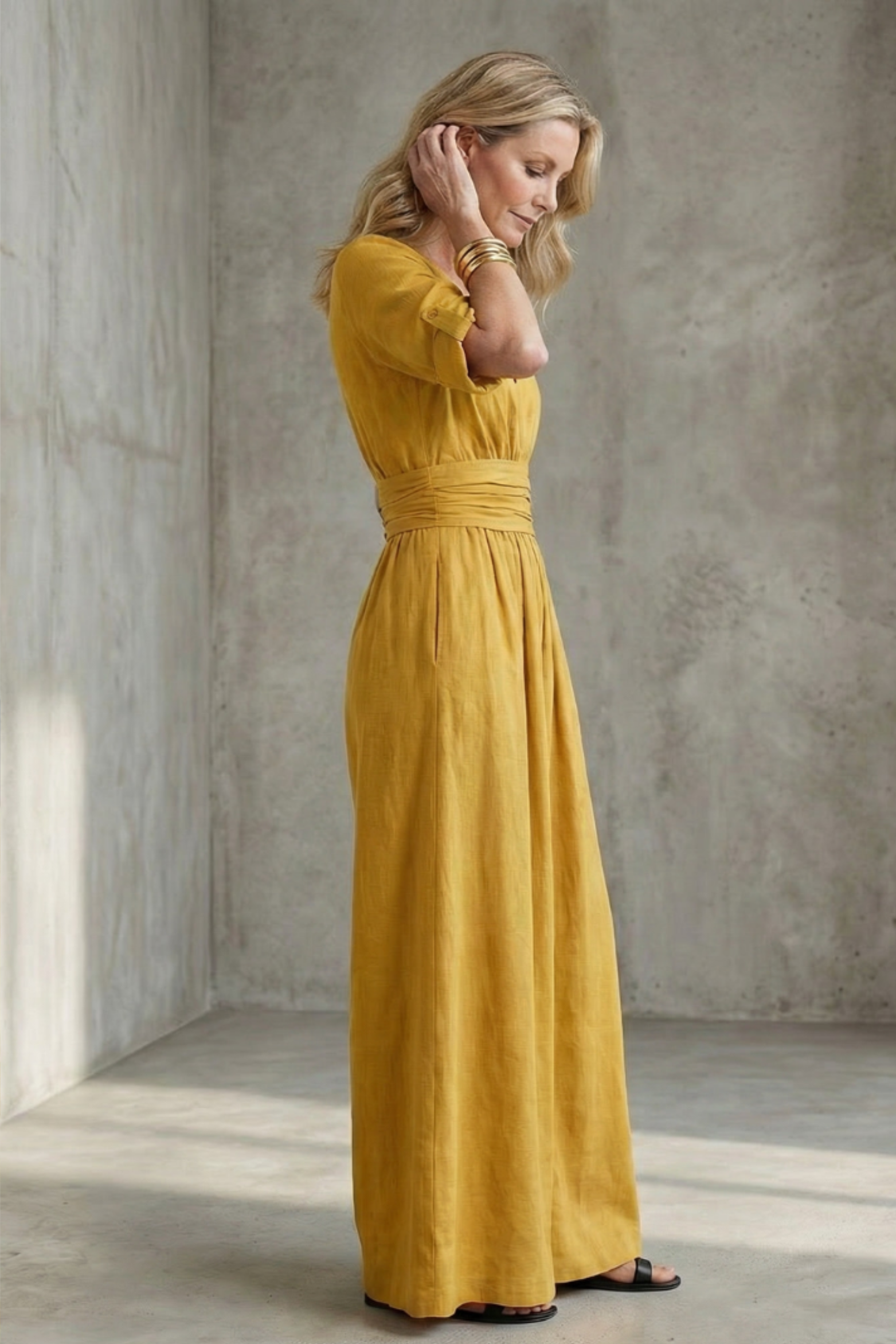 Chic Wrap V Neck Jumpsuit with Wide Leg Silhouette