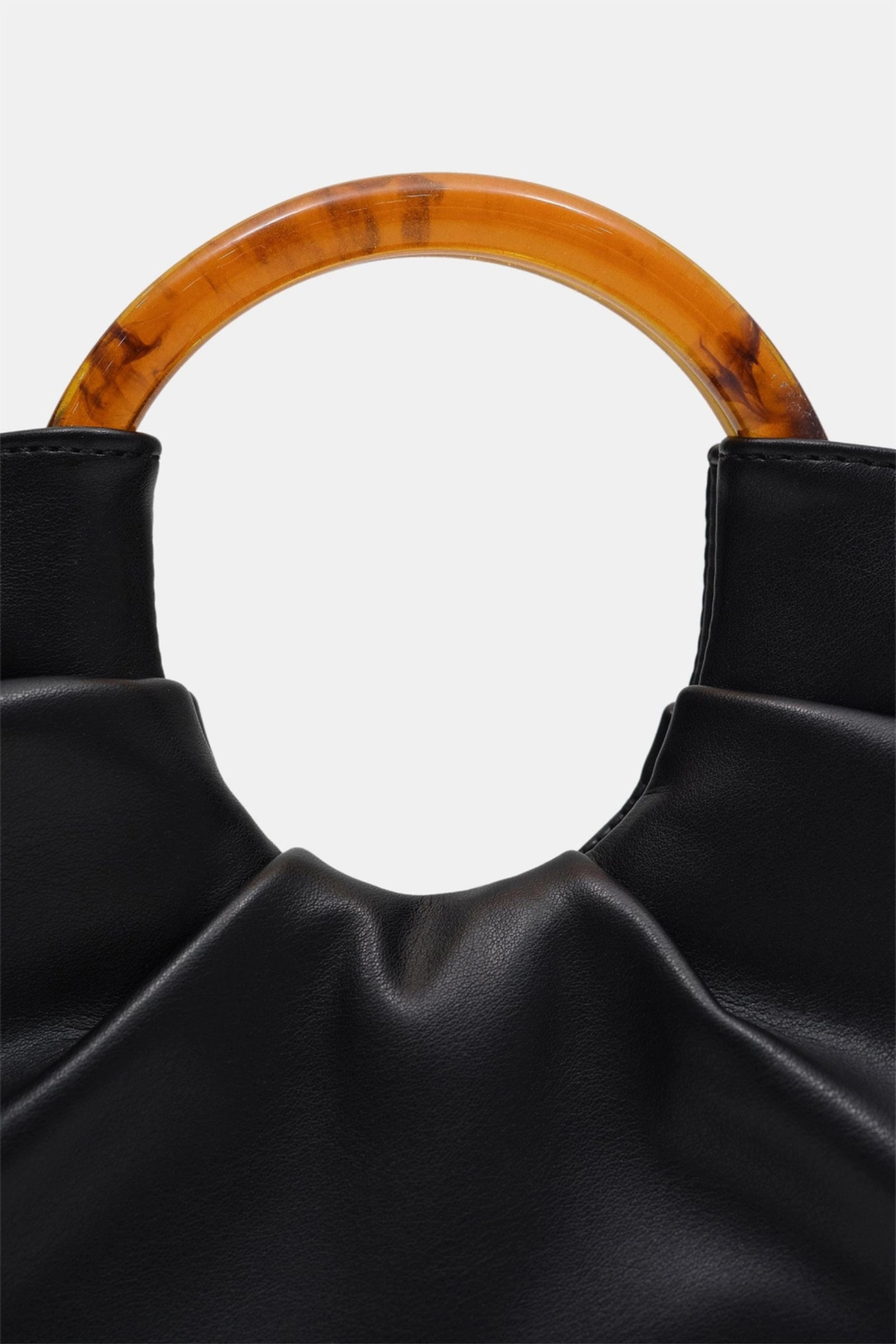 Modern Edge Ruched Handbag with Acrylic Handle