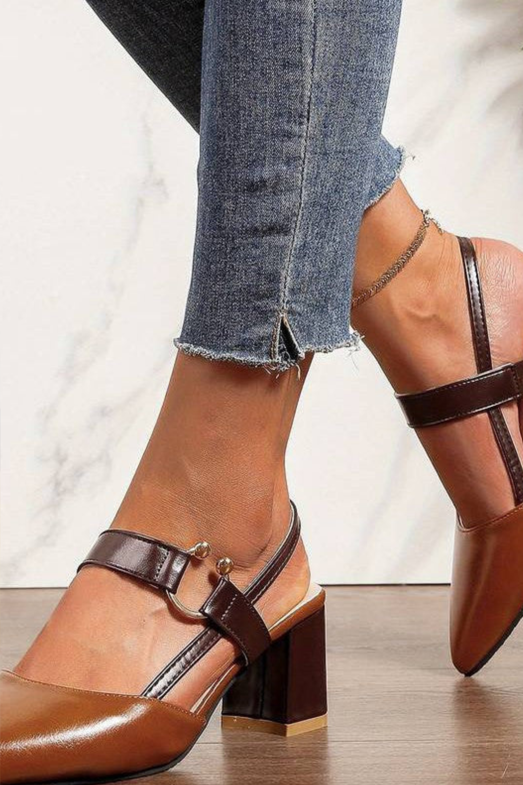 Orthopedic Slingback Block Heels