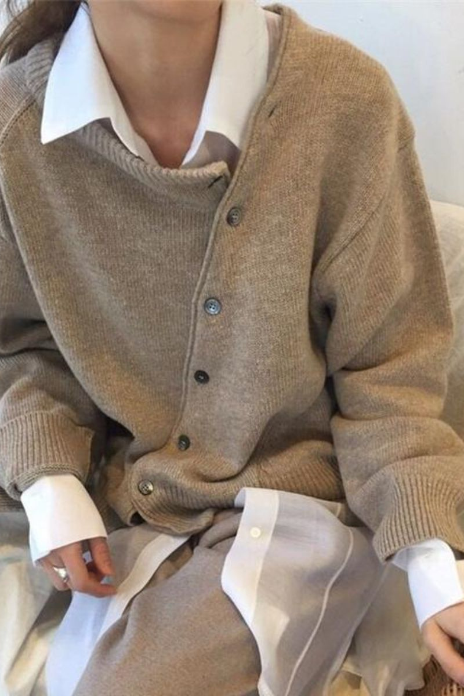 Women's Asymmetric Button Knit Sweater