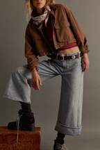 Women's Vintage Pinstripe Wide-Leg Jeans