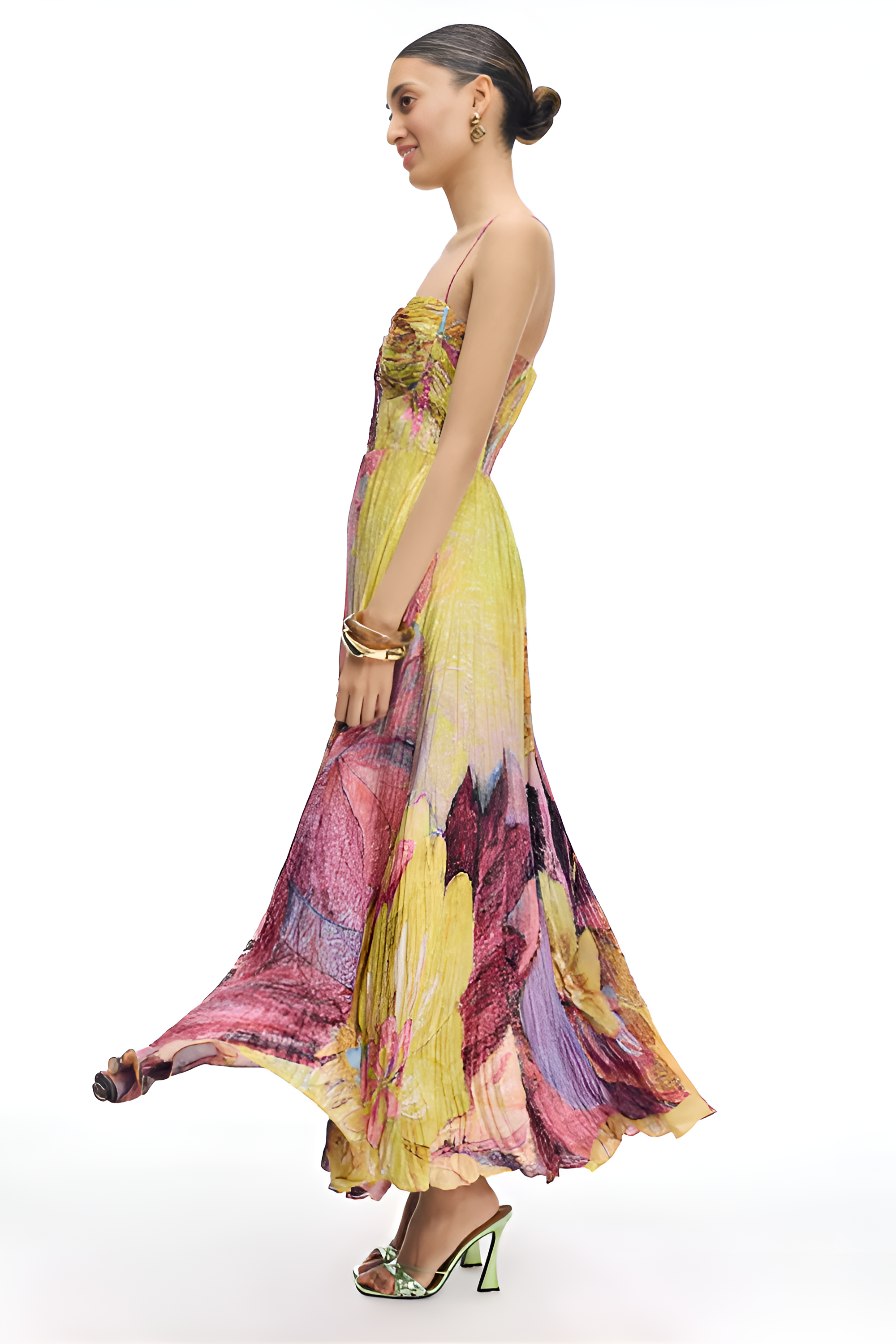 Multicoloured Ikat Print Maxi Dress