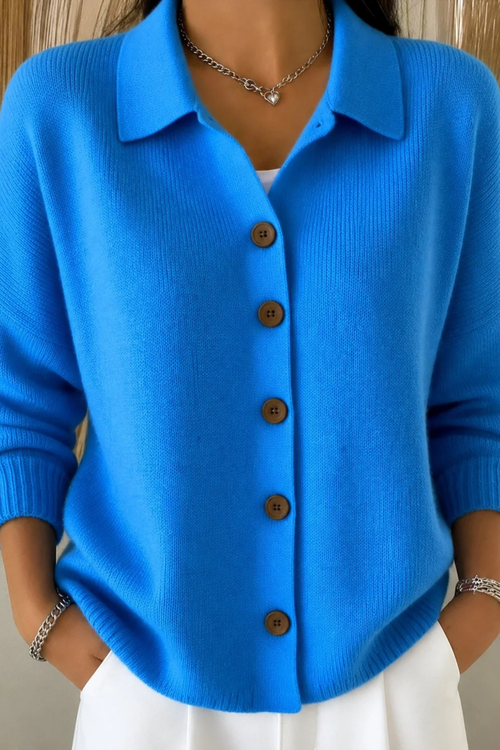 Classic Polo Knit Cardigan Sweater