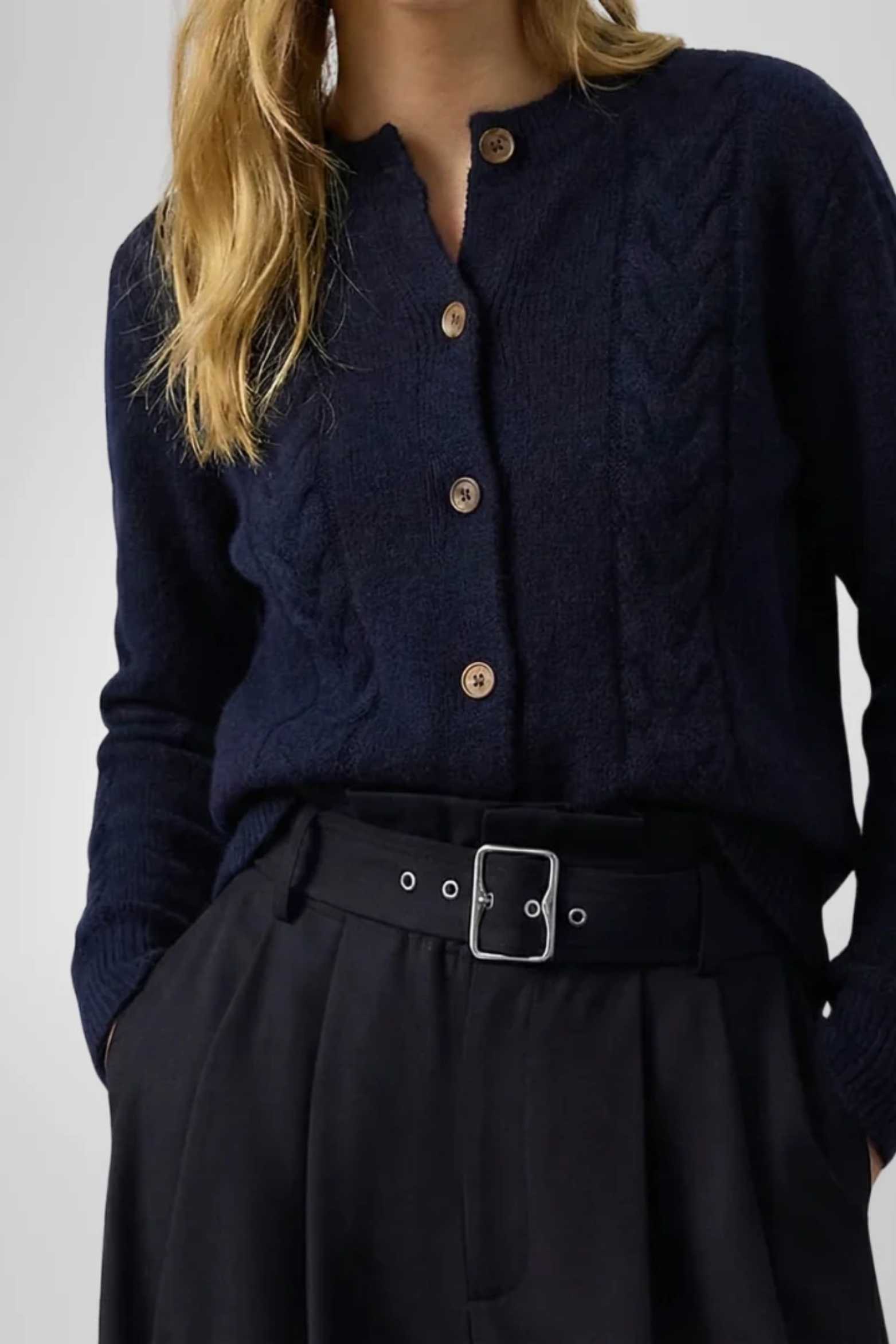 Women's Cashmere Blend Cable Knit Cardigan