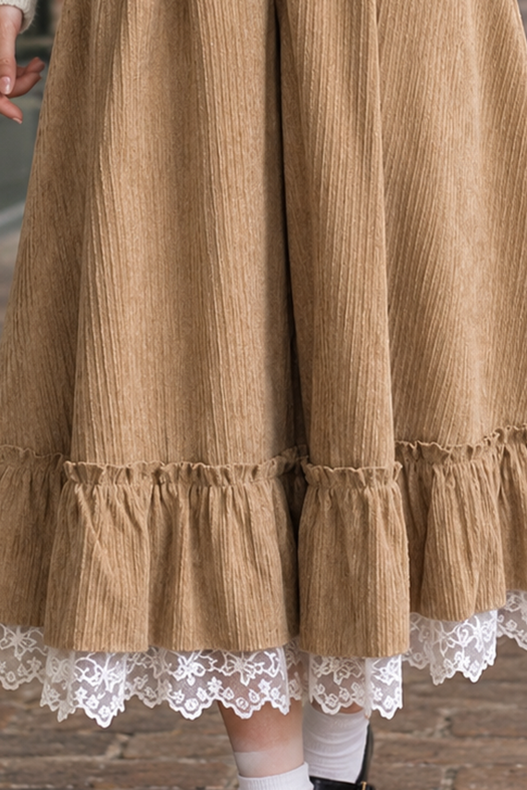 Ruffle Hem Wide Leg Culottes