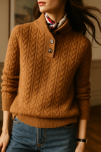 Women's Cable Knit Cashmere Blend Sweater
