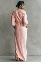Relaxed V Neck Linen Maxi Dress