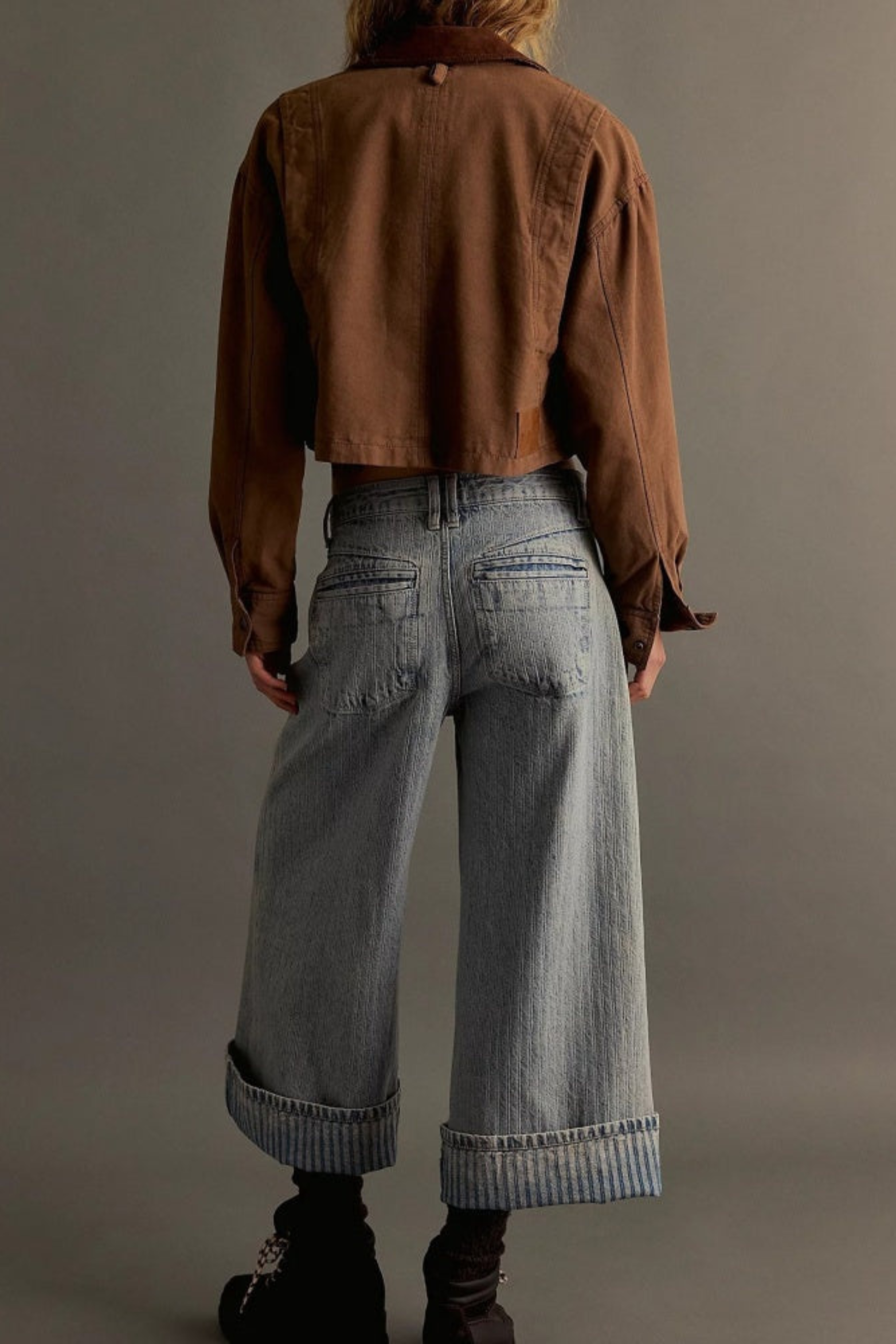 Women's Vintage Pinstripe Wide-Leg Jeans