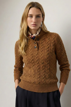 Women's Cable Knit Cashmere Blend Sweater