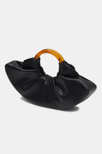 Modern Edge Ruched Handbag with Acrylic Handle