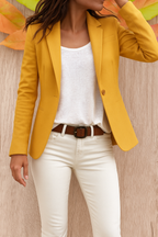 Women's Tailored One-Button Woven Blazer
