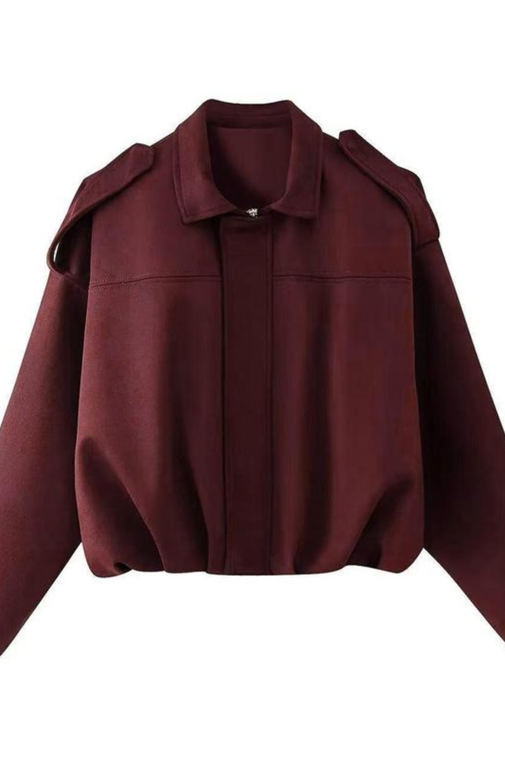 Women's Oversized Faux Suede Bomber Jacket